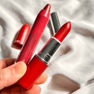 Clinique Chubby stick lip balm & Mac lipstick